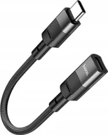 Adaptery i przejściówki - Adapter USB Hoco HOCO adapter OTG Typ C męski do Lightning żeński 3A U107 0,1 m czarny - miniaturka - grafika 1