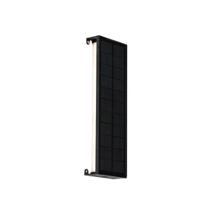 QAZQA Lampa ścienna zewnętrzna czarna 30 cm z wbudowanym LED, 4-stopniowym ściemniaczem i panelem słonecznym - Serena - Lampy ogrodowe - miniaturka - grafika 1