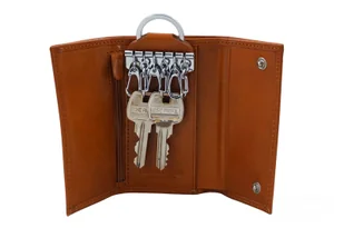 Etui skórzane na klucze / portfel - Brązowe jasne - Etui na klucze - miniaturka - grafika 6
