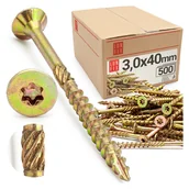 Wkręty - Wkręty ciesielskie z łbem stożkowym 3x40mm 500szt. - miniaturka - grafika 1