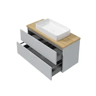Szafki łazienkowe - Defra Flou D100 Szafka podumywalkowa 98x50x43,2 cm szary mat 259-D-10002 - miniaturka - grafika 1