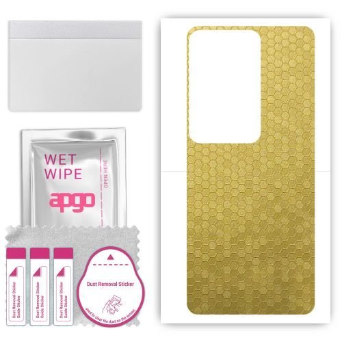 folia naklejka skórka strukturalna na TYŁ do Oppo A79 5G CPH2557 - Plaster Miodu Złoty - apgo SKINS