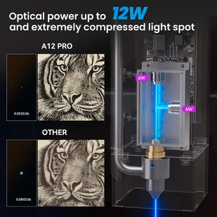 Grawerko-wycinarka laserowa ATOMSTACK A12 PRO 12W, stała ostrość, 0,02mm precyzji grawerowania, 600mm/s prędkości grawerowania - Grawerowanie i akcesoria - miniaturka - grafika 6