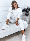 Dresy damskie - Komplet damski dresowy ARIELLA PREMIUM biały Dstreet AY0727-XL - miniaturka - grafika 1