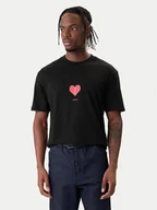 Koszulki męskie - HUGO T-Shirt Dalentin 50553429 Czarny Relaxed Fit - miniaturka - grafika 1