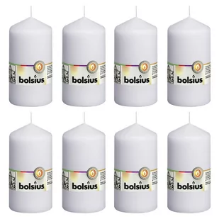 Bolsius Sfeerpunt Świece pieńkowe, 8 szt., 130 x 68 mm, białe 103615300102 - Świece - miniaturka - grafika 1