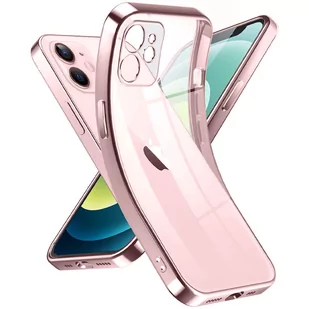 Etui Alogy TPU Luxury Case z osłonką na aparat do Apple iPhone 12 różowo-przezroczyste + Szkło - Etui i futerały do telefonów - miniaturka - grafika 2