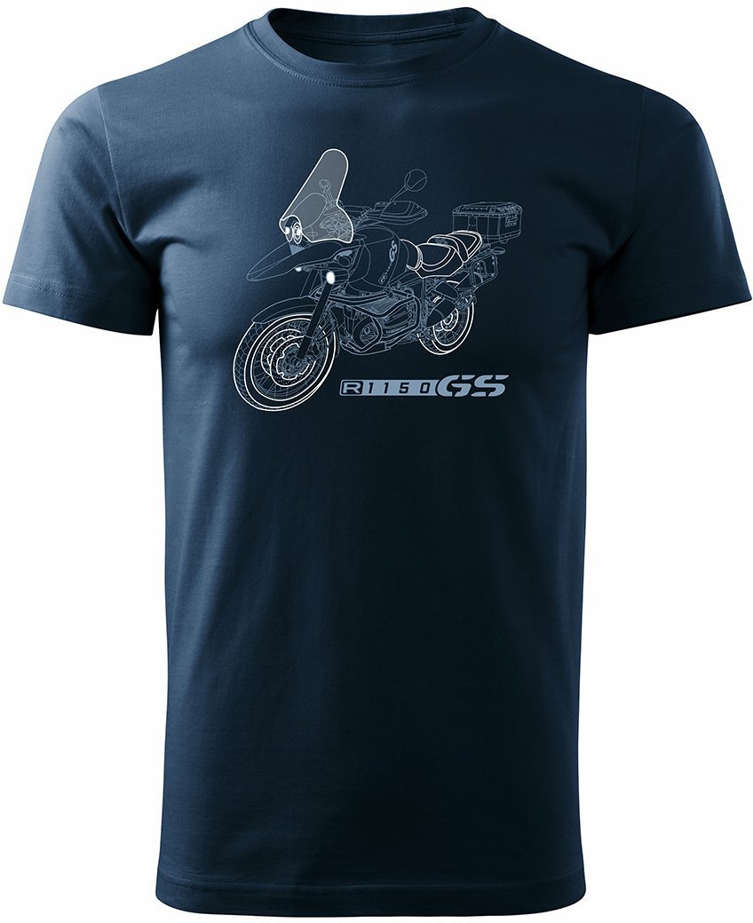 Topslang Koszulka motocyklowa z motocyklem na motor BMW R 1150 GS Adventure męska granatowa REGULAR XL