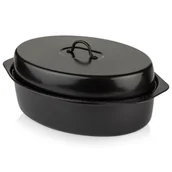 Brytfanny - Nava Brytfanka Brytfanna Granitowa Z Pokrywką 42X29X17 Cm - miniaturka - grafika 1