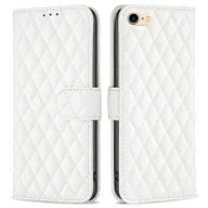 Portfele - Dla iPhone 7/8 / SE (2020) / SE (2022) BF Style-14 Etui w romby Poziomy stojak Matowa okładka portfela Biały Style B iPhone SE (2022) - miniaturka - grafika 1