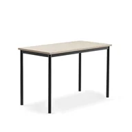 Meble do szkół i przedszkoli - Biurko BORÅS PLUS, 1200x600x760 mm, popielaty laminat, antracyt - miniaturka - grafika 1