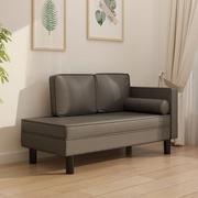 Sofy i kanapy - Lumarko 2-osobowa sofa, szara, sztuczna skóra - miniaturka - grafika 1