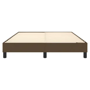 Lumarko Łóżko kontynentalne, ciemnobrązowe, obite tkaniną, 140x190 cm - Łóżka - miniaturka - grafika 6