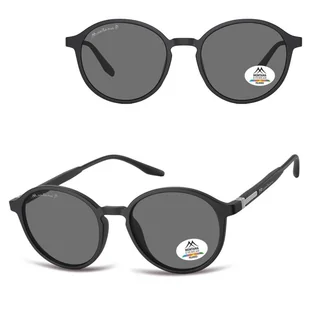 Czarne lenonki okulary przeciwsłoneczne z polaryzacją z flexami MP187 - Okulary korekcyjne, oprawki, szkła - miniaturka - grafika 1