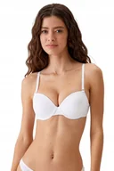 Biustonosze - PIERRE CARDIN GŁADKI BIAŁY USZTYWNIANY BIUSTONOSZ Z NISKIM MOSTKIEM 80B OPA - miniaturka - grafika 1