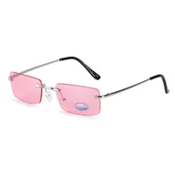Okulary przeciwsłoneczne - Okulary przeciwsłoneczne bezramkowe prostokątne Pink/Silver w kat.1 SVM-17 - miniaturka - grafika 1