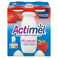 Soki i napoje niegazowane - Actimel Truskawka Mleko fermentowane 4x100 g - miniaturka - grafika 1
