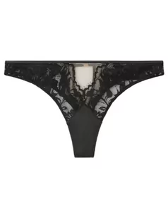 Women'secret Stringi Wysoki Koronka i przezroczyste Czarny, czarny, M - Majtki damskie - miniaturka - grafika 1