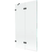 Parawany nawannowe - Mexen Lunar parawan nawannowy 2-skrzydłowy lewy 100 x 150 cm, transparent, gun metal - 897-100-100-95-00-L - miniaturka - grafika 1