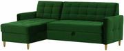 Narożniki - Edomator.pl Rozkładana sofa narożna z funkcją spania - zielony - miniaturka - grafika 1
