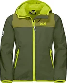 Kurtki i płaszcze dla chłopców - Jack Wolfskin Unisex Dziecięca Kurtka Softshellowa Fourwinds Jacket Kids Greenwood, 104 - miniaturka - grafika 1