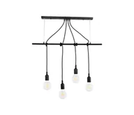 Lampy sufitowe - ONLI - Żyrandol na lince WIRE 4xE27/15W/230V czarny - miniaturka - grafika 1