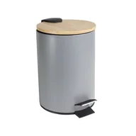 Kosze na śmieci - Kosz na śmieci Scandic 3 l szary z bambusową pokrywą JOTTA - miniaturka - grafika 1