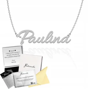 Naszyjnik Srebrny z imieniem Paulina Łańcuszek SREBRO 925 DEDYKACJA GRATIS - Łańcuszki - miniaturka - grafika 1