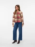 Kurtki damskie - Vero Moda Kurtka pluszowa w kolorze beżowo-jasnoróżowym - miniaturka - grafika 1