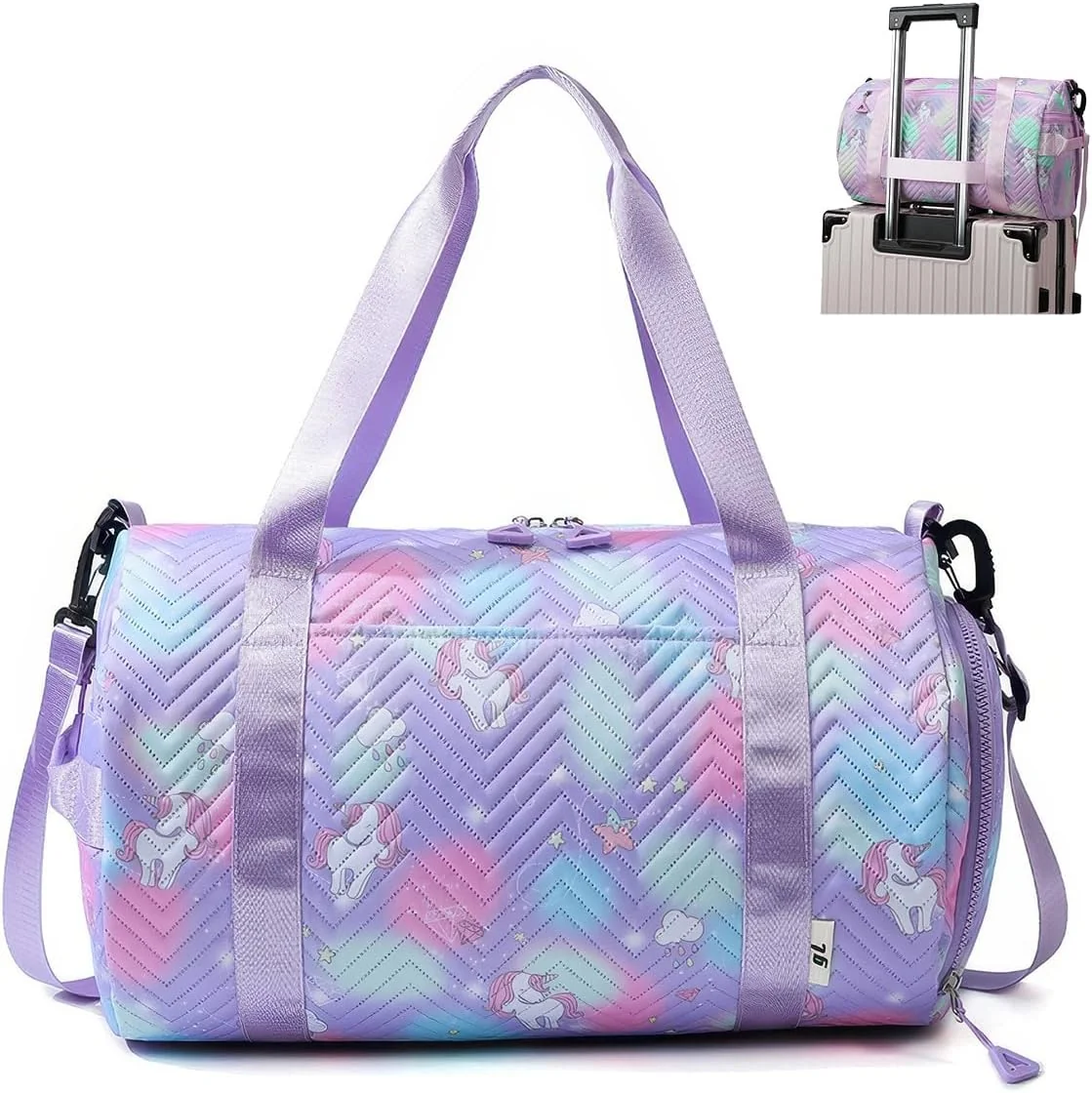Torba sportowa dla dzieci z jednorożcem 41x26x25 cm wodoszczelna