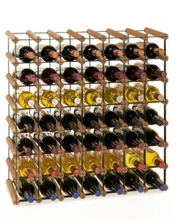 Regał Na Wino Stojak Na 49 Butelek Szklanych/ Pet — Rw-8/ 7X7 — Brązowy Brązowy Metal + Drewno Rw-8-7X7-49_O_Br / Wamar-Sosenka - Stojaki na wino - miniaturka - grafika 1