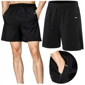 Spodenki rowerowe - Spodenki rowerowe krótkie sportowe na rower 3 KIESZENIE na suwak CZARNE 3XL - miniaturka - grafika 1