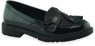 Buty dla dziewczynek - Eleganckie mokasyny dziewczęce Wojtyłko 24426 Czarne - miniaturka - grafika 1