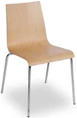 Krzesła - Drewniane krzesło sztaplowane naturalny + chrom T0-L70 - miniaturka - grafika 1