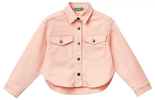 United Colors of Benetton Kurtka dżinsowa dla dziewczynek i dziewczynek, Różowy Jasny 62n, S - Kurtki i płaszcze dla dziewczynek - miniaturka - grafika 1