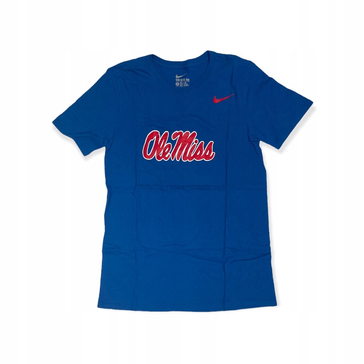 Niebieska koszulka biały t-shirt damski NIKE S