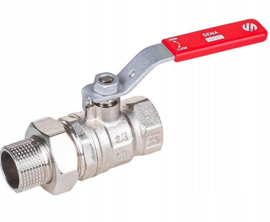 Zawór kulowy prosty półśrubunek 3/4GW-1GZ dźwignia Inox SENA VA30