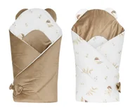 Rożki i beciki - Rożek becik niemowlęcy VELVET (brąż + wróbelki) - miniaturka - grafika 1