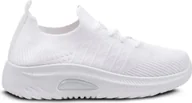 Trampki damskie - Damskie trampki slip on casualowe buty tekstylne komfortowe trenerzy mama biały rozmiar 36 - miniaturka - grafika 1