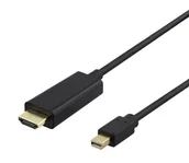 Adaptery i przejściówki - Deltaco 110021 adapter kablowy 3 m Mini DisplayPort HDMI Czarny 110021 - miniaturka - grafika 1