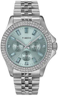 Zegarek Zegarek Timex TW2V79600 Kaia Multifunction Tiffany Blue 40mm Stainless Steel Bracelet - - Zegarki damskie - miniaturka - grafika 1