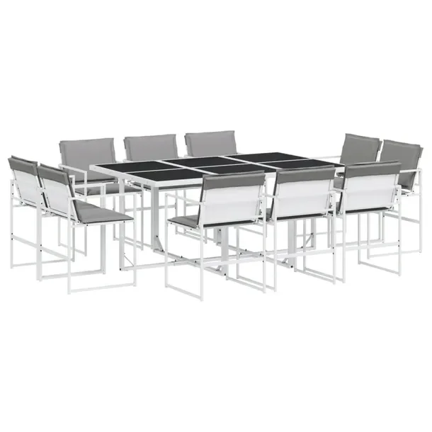 Zestaw mebli ogrodowych biały, stół 165x107x72 cm, krzesło 50,5x51x81,5