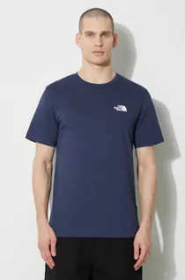 Koszulki męskie - The North Face t-shirt M S/S Simple Dome Tee męski kolor granatowy z nadrukiem NF0A87NG8K21 - grafika 1