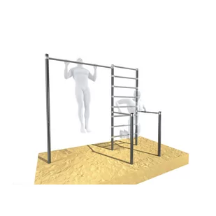 Drążek ogrodowy do podciągania z poręczami i drabinką Street workout UNDERFIT UF - Poręcze i drążki do podciągania - miniaturka - grafika 1
