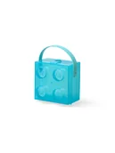 Wyposażenie pokoiku dziecięcego - LEGO Box W. Handle Translucent Light Blue - miniaturka - grafika 1