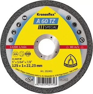 Klingspor Tarcza do cięcia-st.kw.a60tzspec.115*1,0*22 pł.szt.1(45463a) KL202400 - Tarcze do pił - miniaturka - grafika 1