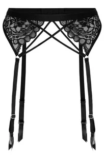 Hunkemöller Pas do pończoch Sabrina Czarny - Akcesoria do bielizny - miniaturka - grafika 1