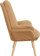 Fotele - Fotel relaksacyjny Beżowy z włóknem wełnianym - miniaturka - grafika 1