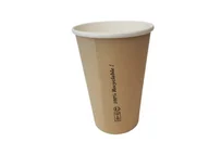 Naczynia i sztućce jednorazowe - Kubki papierowe jednorazowe kraftowe 400ml 50szt - miniaturka - grafika 1