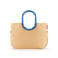 Torebki damskie - reisenthel Loopshopper L – solidna torba z praktycznymi przegródkami z butelek PET z recyklingu – uroczy i wodoodporny design złoty, Rafia niebieska, Jeden rozmiar, Sport - miniaturka - grafika 1